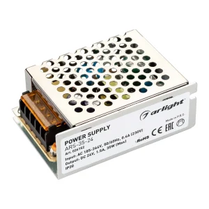Arlight Блок питания ARS-35-24 (24V, 1.5A, 35W) (IP20 Сетка, 2 года)