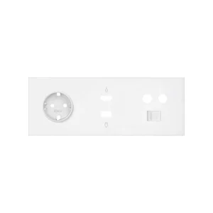 Simon 100 Белый матовый Кит 3 поста, фронт. Накладка на 1 розетку Schuko + 1 розетку TV + 1 розетку RJ45 + 1 розетку HDMI + 1 розетку USB
