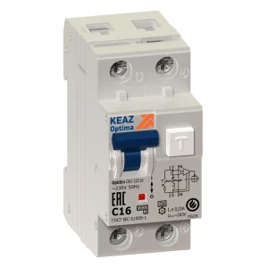 КЭАЗ АВДТ с защитой от сверхтоков OptiDin D63-23C16-A-УХЛ4 (2P, C16, 100mA)