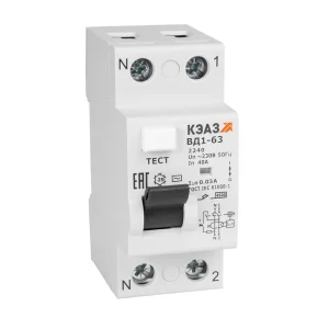 КЭАЗ ВДТ без защиты от сверхтоков ВД1-63-2416-АС-УХЛ4 (2P, 16, 300mA)