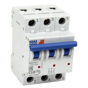 КЭАЗ OptiDin BM63 Автоматический выключатель 3P 25A C 6кА AC (BM63-3C25-ОМ4-РЕГ)