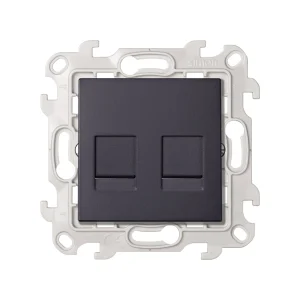 Simon 24 Графит Розетка для передачи данных 2xRJ45 Cat.6 UTP