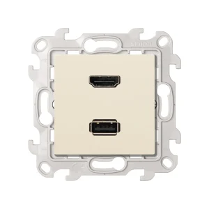 Simon 24 Слоновая кость Коннектор HDMI+USB 2.0