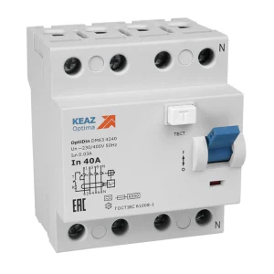 КЭАЗ ВДТ без защиты от сверхтоков OptiDin DМ63-4480-A-УХЛ4 (4P, 80, 300mA)