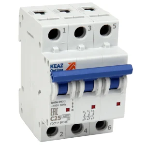 КЭАЗ OptiDin BM63 Автоматический выключатель 3P 50A B 6кА AC (BM63-3B50-УХЛ3)
