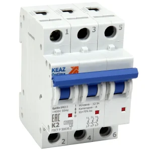 КЭАЗ OptiDin BM63 Автоматический выключатель 3P 16A K 10кА AC (BM63-3K16-10-УХЛ3)