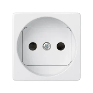 Simon 27 Мех Белая Розетка 2к со шторками, винтовой зажим, 10/16А 250V