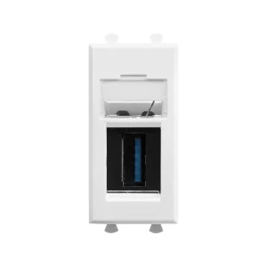 DKC Avanti USB 3.0 розетка модульная, тип А-А, "Белое облако", 1 модуль