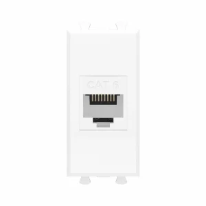 DKC Avanti Компьютерная розетка RJ-45 без шторки модульная, кат.6, "Белое облако", 1 модуль
