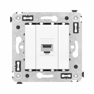 DKC Avanti Компьютерная розетка RJ-45 без шторки в стену, кат.6 одинарная, "Белое облако"