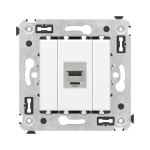 DKC Avanti Компьютерная розетка RJ-45 без шторки в стену, кат.5e одинарная экранированная, "Белое облако"