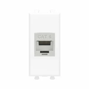 DKC Avanti Компьютерная розетка RJ-45 без шторки модульная, кат.6 экранированная, "Белое облако", 1 модуль