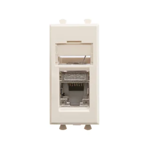 DKC Avanti Компьютерная розетка RJ-45 модульная, кат.5е экранированная, "Ванильная дымка", 1 модуль