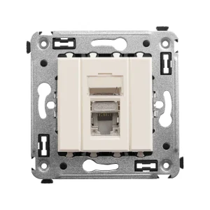 DKC Avanti Компьютерная розетка RJ-45 в стену, кат.5e одинарная экранированная, "Ванильная дымка"