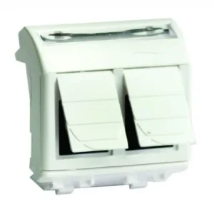 DKC Brava Компьютерная розетка двойная RJ45 кат.6A, 8P8C, Brava, белая, 2мод