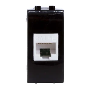 DKC Brava Компьютерная розетка RJ45 кат.5e, Brava, черная, 1мод