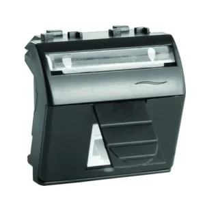 DKC Brava Компьютерная розетка RJ45 кат.5e, Brava, черная, 2мод