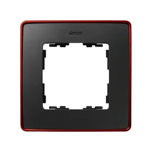 Simon 82 Detail Графит, красное основание Рамка 1-ая