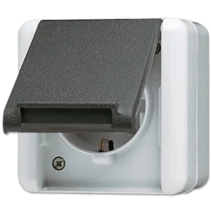 JUNG WG800 Розетка 2Р+З, н/у, серый IP44