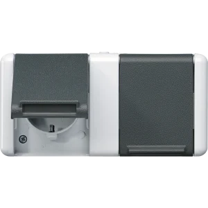 JUNG Двойная горизонтальная SCHUKO-розетка 16A 250V~ для накладного монтажа IP44