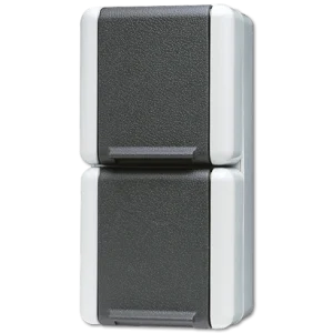 JUNG Двойная вертикальная SCHUKO-розетка 16A 250V~ для накладного монтажа IP44