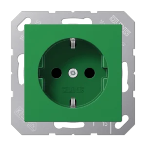JUNG SCHUKO Зеленая штепсельная розетка 16A 250V~; термопласт