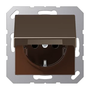 Jung Штепсельная розетка SCHUKO 16A 250V~ с защитой от детей; с крышкой; термопласт; мокка