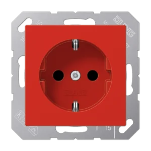JUNG SCHUKO Красный Розетка штепсельная 16A 250V, термопласт