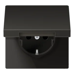 JUNG LS990 Алюминий Розетка штепсельная Schuko 16A 250V с защитой от детей и откидной крышкой