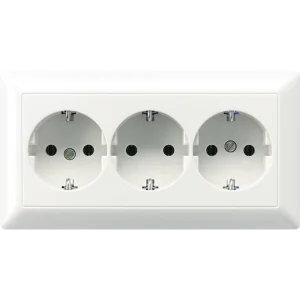 JUNG Штепсельная розетка SCHUKO 16A 250V~ тройная, полная плата белая