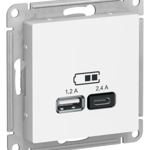 Systeme Electric AtlasDesign Белый USB A+С, 5В/2,4 А, 2х5В/1,2 А, механизм