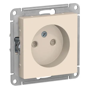 Systeme Electric AtlasDesign Беж Розетка б/з со шторками, 16А, механизм