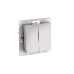 Systeme Electric AtlasDesign Алюминий Переключатель 2-клавишный, сх.6/2, 10АХ, мех., быстрозажим. клем.