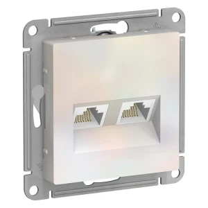 Systeme Electric AtlasDesign Жемчуг Розетка двойная компьютерная RJ45+RJ45, кат.5E, механизм
