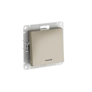 Systeme Electric AtlasDesign Шампань Выключатель 1-клавишный с подсвет.,сх.1а, 10АХ,мех., быстрозажим. клем.
