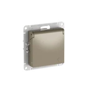 Systeme Electric AtlasDesign Шампань Розетка с заземл. со шторк. с крышкой, 16А,IP20,мех., быстрозажим. клем.