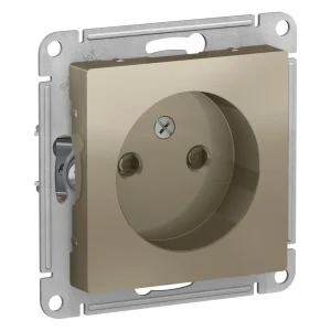 Systeme Electric AtlasDesign Шампань Розетка б/з со шторками, 16А, механизм