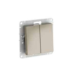 Systeme Electric AtlasDesign Шампань Переключатель 2-клавишный, сх.6/2, 10АХ, мех., быстрозажим. клем.