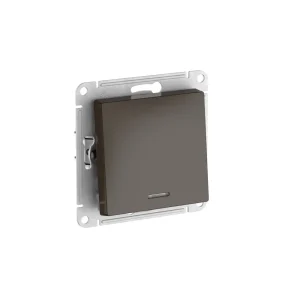 Systeme Electric AtlasDesign Мокко Выключатель 1-клавишный с подсвет.,сх.1а, 10АХ, мех., быстрозажим. клем.
