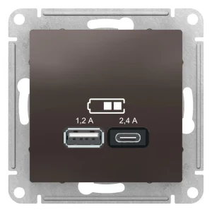Systeme Electric AtlasDesign Мокко USB A+С, 5В/2,4А, 2х5В/1,2А, механизм