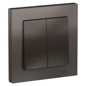Systeme Electric AtlasDesign Мокко Выключатель 2-клавишный сх.5, 10АХ, в сборе