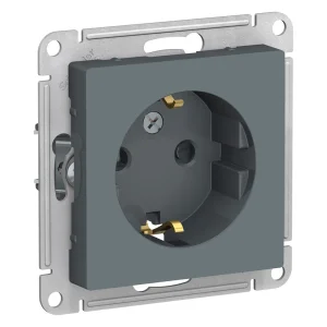 Systeme Electric AtlasDesign Грифель Розетка с/з со шторками, 16А, механизм