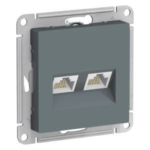 Systeme Electric AtlasDesign Грифель Розетка двойная компьютерная RJ45+RJ45, кат.5E, механизм