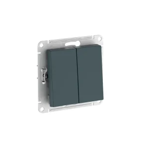 Systeme Electric AtlasDesign Изумруд Выключатель 2-клавишный, сх.5, 10АХ, мех., быстрозажим. клем.