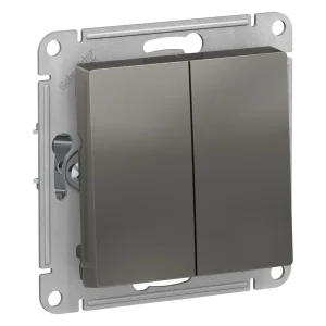 Systeme Electric AtlasDesign Сталь Выключатель 2-клавишный сх.5, 10АХ, механизм