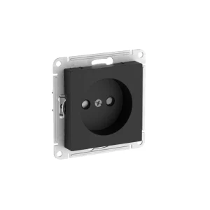 Systeme Electric AtlasDesign Карбон Розетка без заземления со шторками, 16А, мех., быстрозажим. клем.