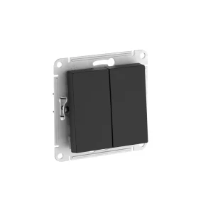 Systeme Electric AtlasDesign Карбон Выключатель 2-клавишный, сх.5, 10АХ, мех., быстрозажим. клем.
