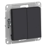 Systeme Electric AtlasDesign Карбон Выключатель 2-клавишный сх.5, 10АХ, механизм