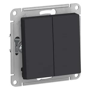Systeme Electric AtlasDesign Карбон Выключатель 2-клавишный сх.5, 10АХ, механизм