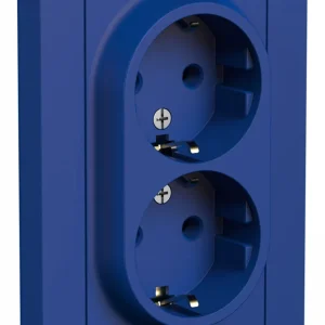 Systeme Electric AtlasDesign Аквамарин Розетка двойная с/з, 16А, в сборе